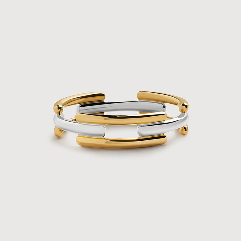 JUSSAN Crossline Hoop Sterling Silver Ring