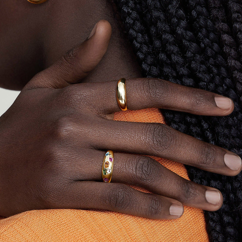 JUSSAN Pave Hoop Sterling Silver Ring