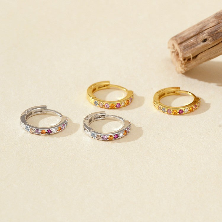 JUSSAN Pave Hoop Luxe Sterling Silver Earrings