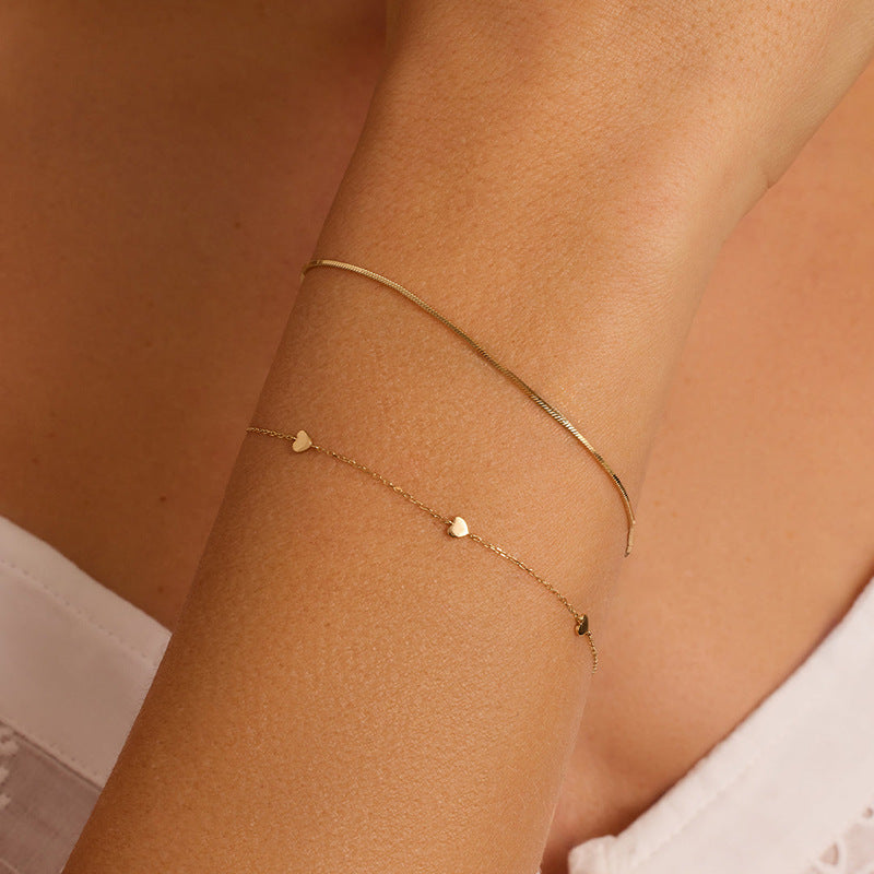JUSSAN Heart Minimal Luxe Sterling Silver Bracelet