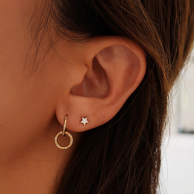 JUSSAN Pave Minimal Luxe Sterling Silver Earrings