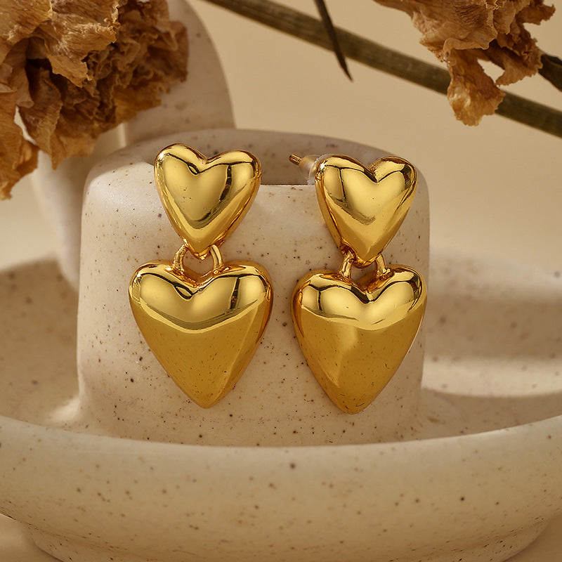JUSSAN Heart Minimal Luxe Sterling Silver Earrings