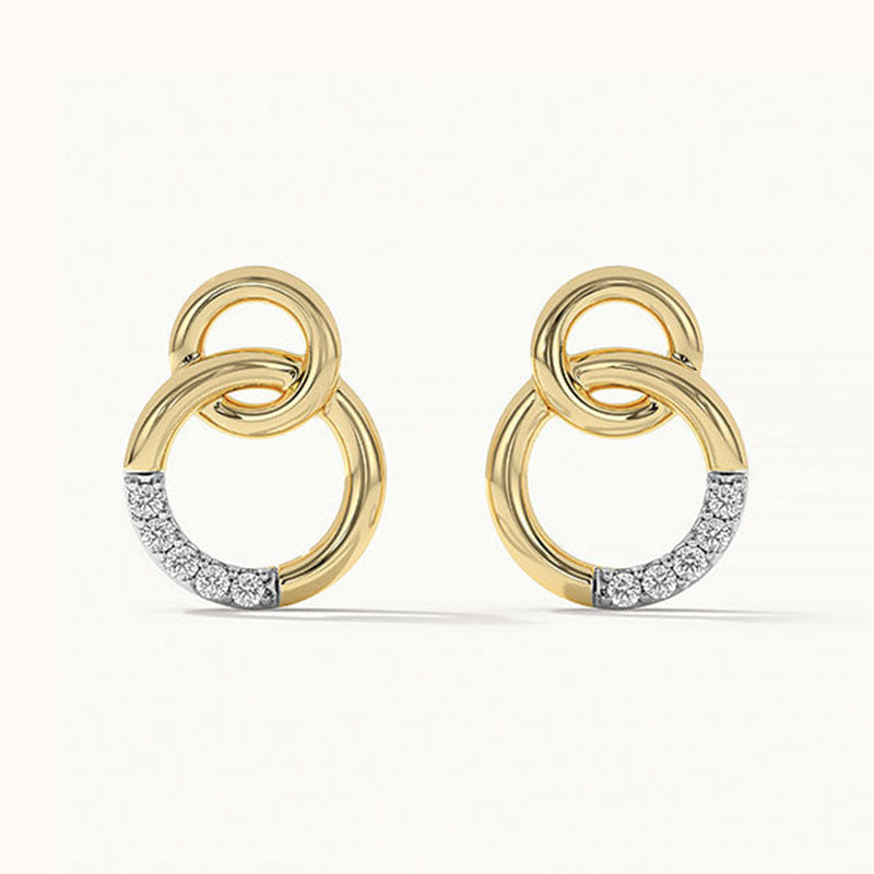 JUSSAN Pave Minimal Luxe Sterling Silver Earrings
