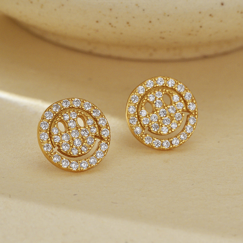 JUSSAN Pave Minimal Sterling Silver Earrings