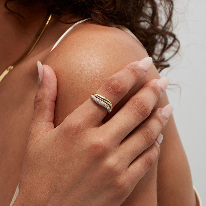JUSSAN Geometric Hoop Minimal Sterling Silver Ring