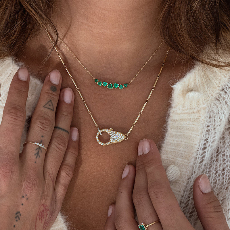 JUSSAN Pave Sterling Silver Necklace