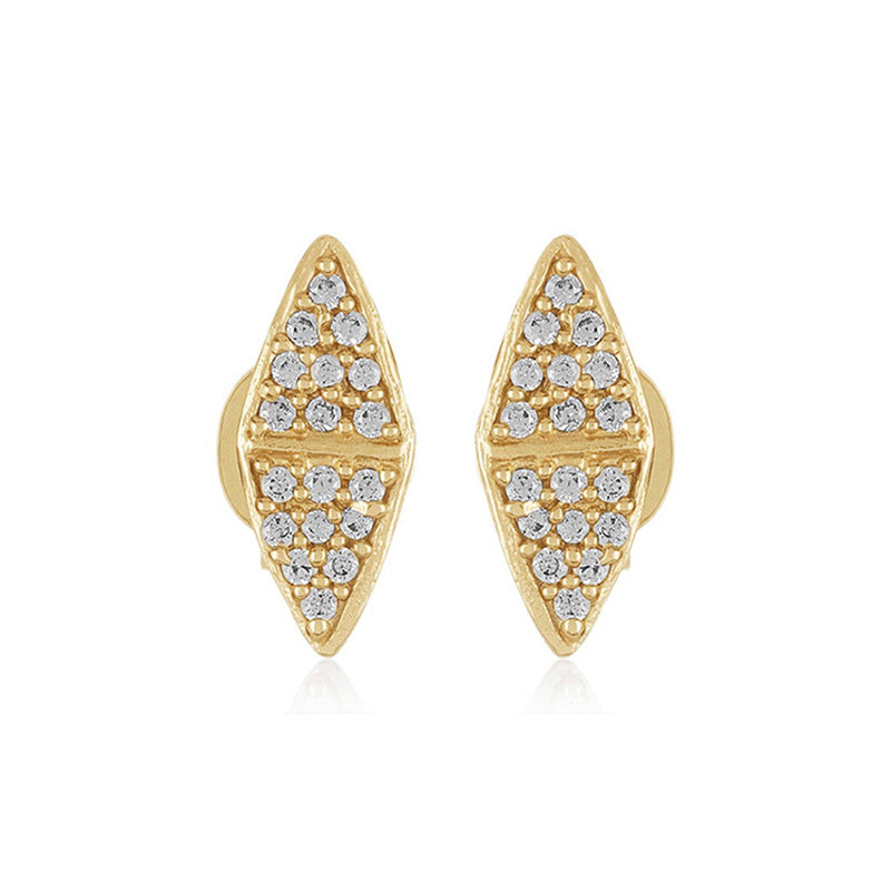 JUSSAN Geometric Pave Sterling Silver Earrings