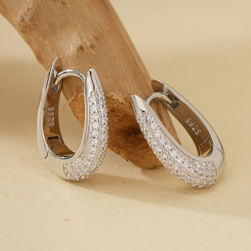 JUSSAN Pave Luxe Sterling Silver Earrings