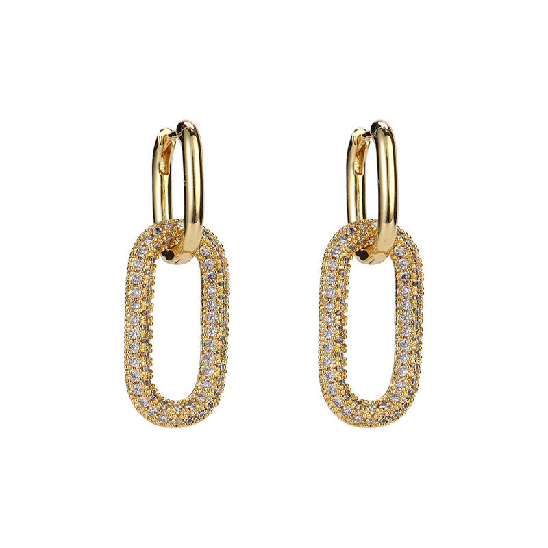 JUSSAN Pave Ear Cuff Sterling Silver Earrings