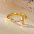 JUSSAN Geometric Pave Minimal Sterling Silver Ring