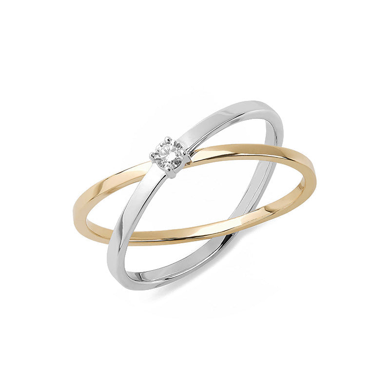 JUSSAN Cross Minimal Luxe Sterling Silver Ring
