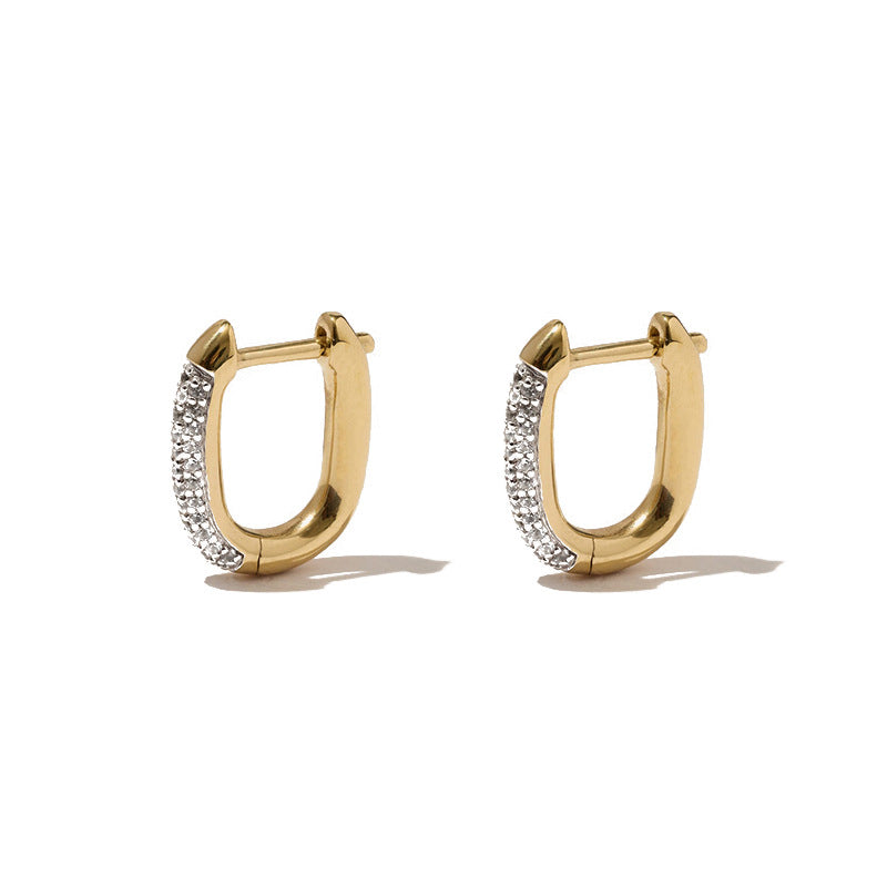 JUSSAN Pave Hoop Luxe Sterling Silver Earrings