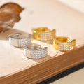 JUSSAN Star Pave Hoop Sterling Silver Earrings