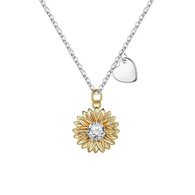 JUSSAN Floral Pave Sterling Silver Necklace