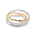 JUSSAN Cross Pave Sterling Silver Ring