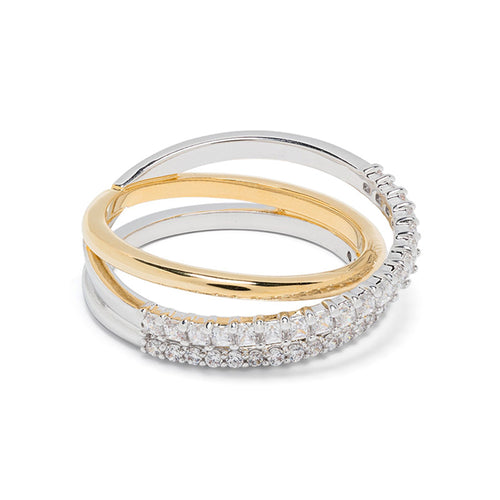 JUSSAN Cross Pave Sterling Silver Ring