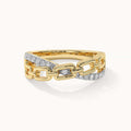 JUSSAN Crossline Pave Sterling Silver Ring