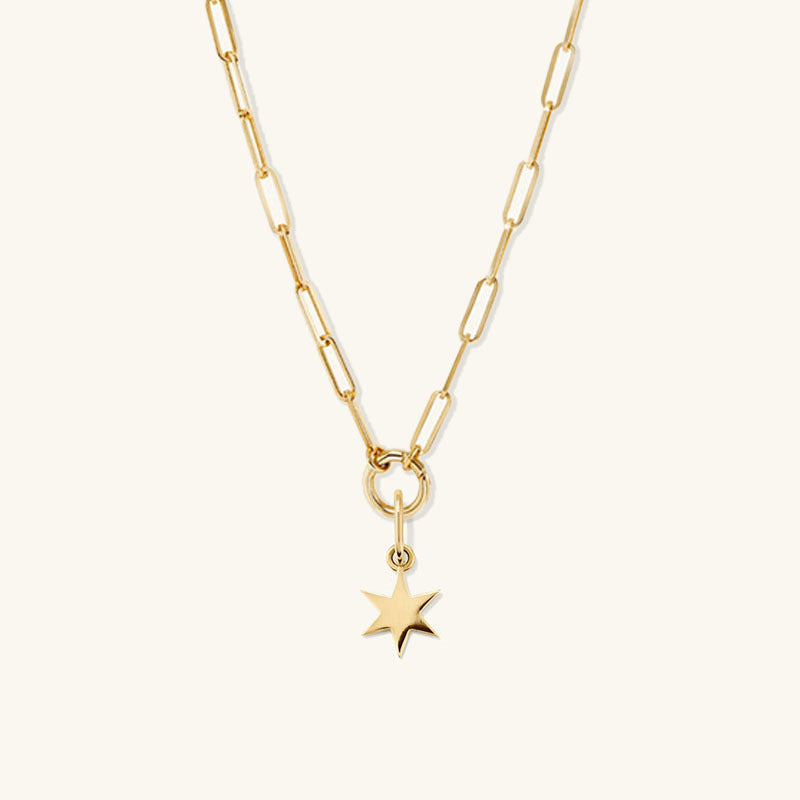 JUSSAN Star Hoop Pendant Sterling Silver Necklace