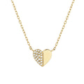 JUSSAN Heart Pave Luxe Sterling Silver Necklace