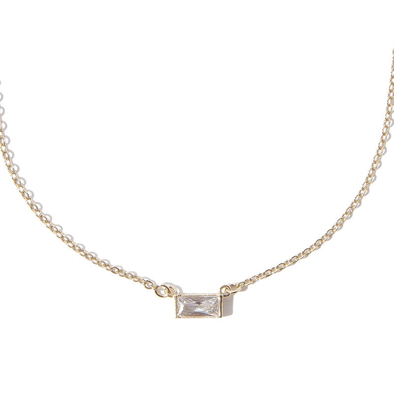 JUSSAN Pave Minimal Luxe Sterling Silver Necklace