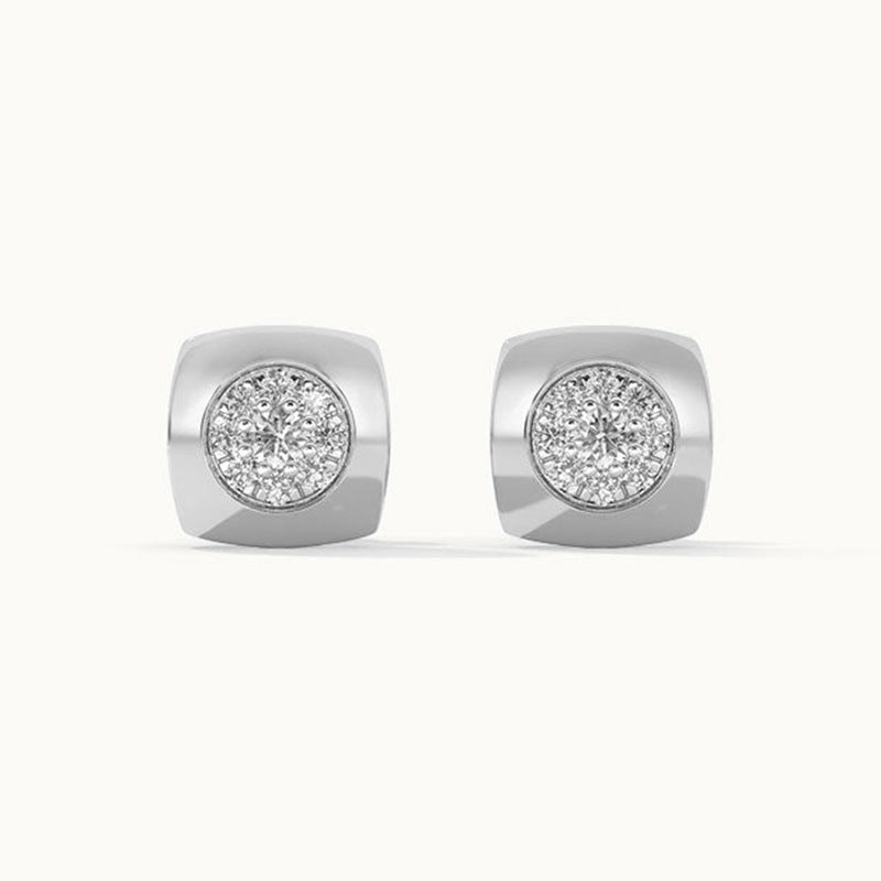 JUSSAN Pave Minimal Luxe Sterling Silver Earrings