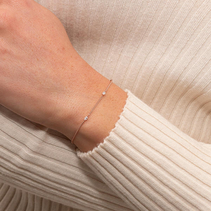 JUSSAN Pave Minimal Luxe Silver Bracelet