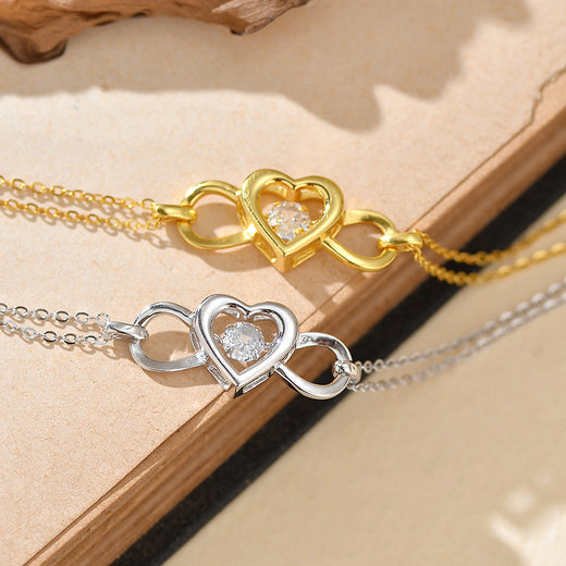 JUSSAN Heart Pave Sterling Silver Bracelet