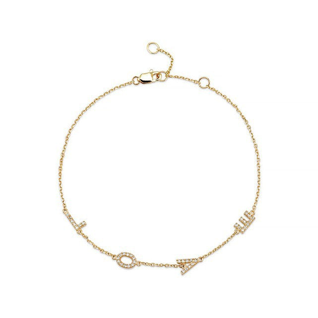 JUSSAN Initial Pave Sterling Silver Bracelet