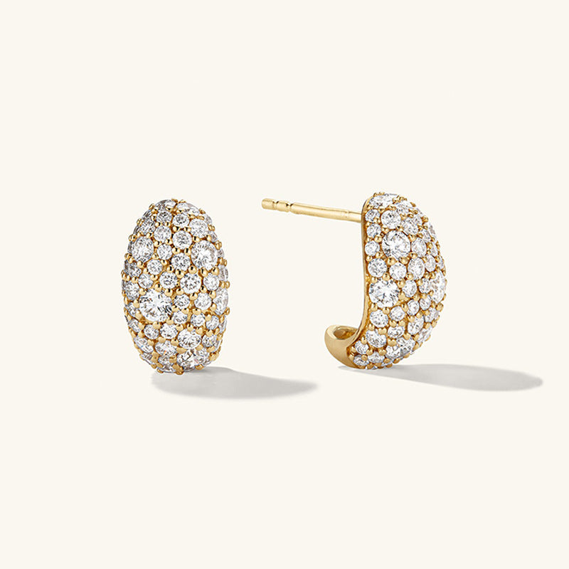 JUSSAN Pave Hoop Luxe Sterling Silver Earrings