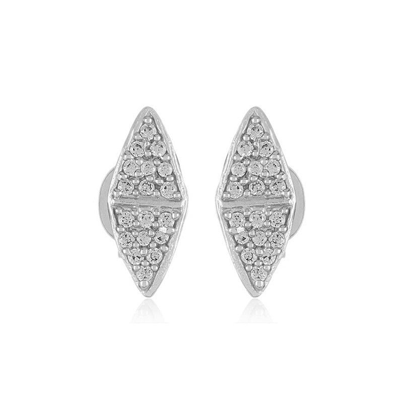 JUSSAN Geometric Pave Sterling Silver Earrings