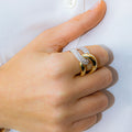 JUSSAN Cross Pave Minimal Sterling Silver Ring