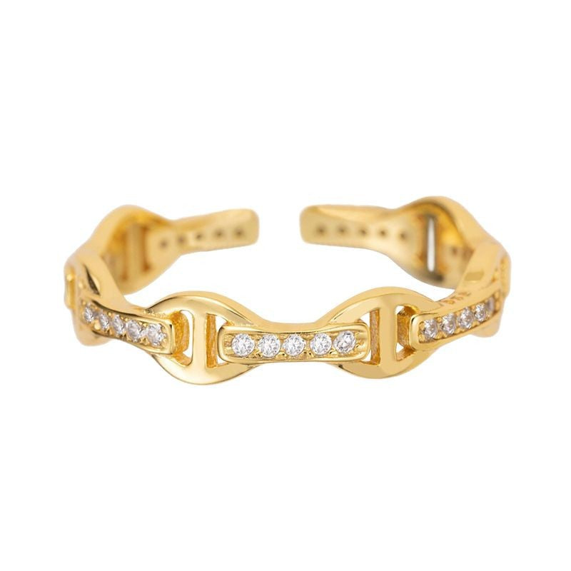 JUSSAN Pave Sterling Silver Ring