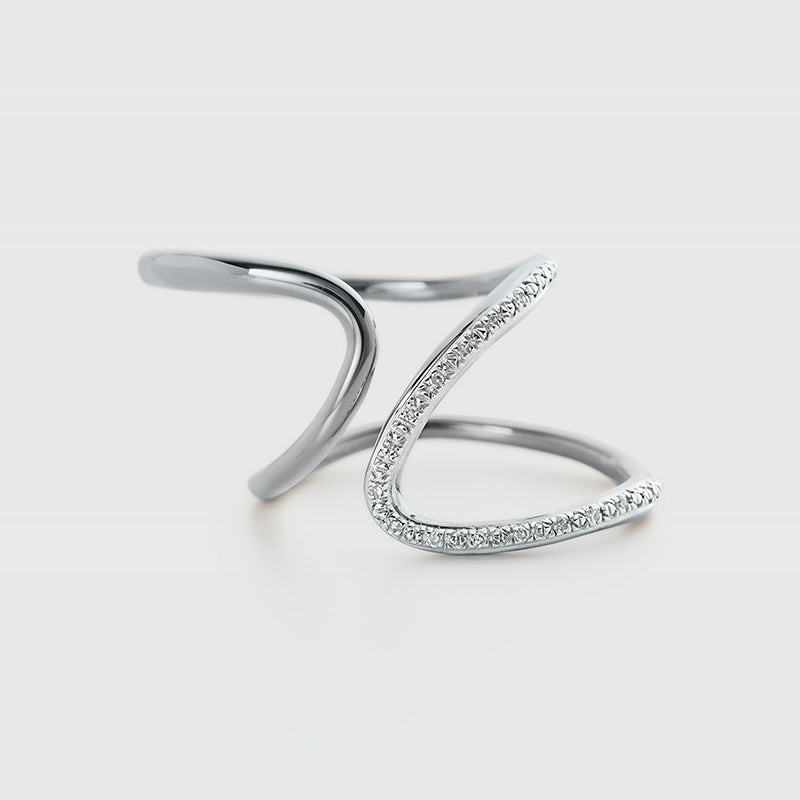 JUSSAN Crossline Geometric Sterling Silver Ring