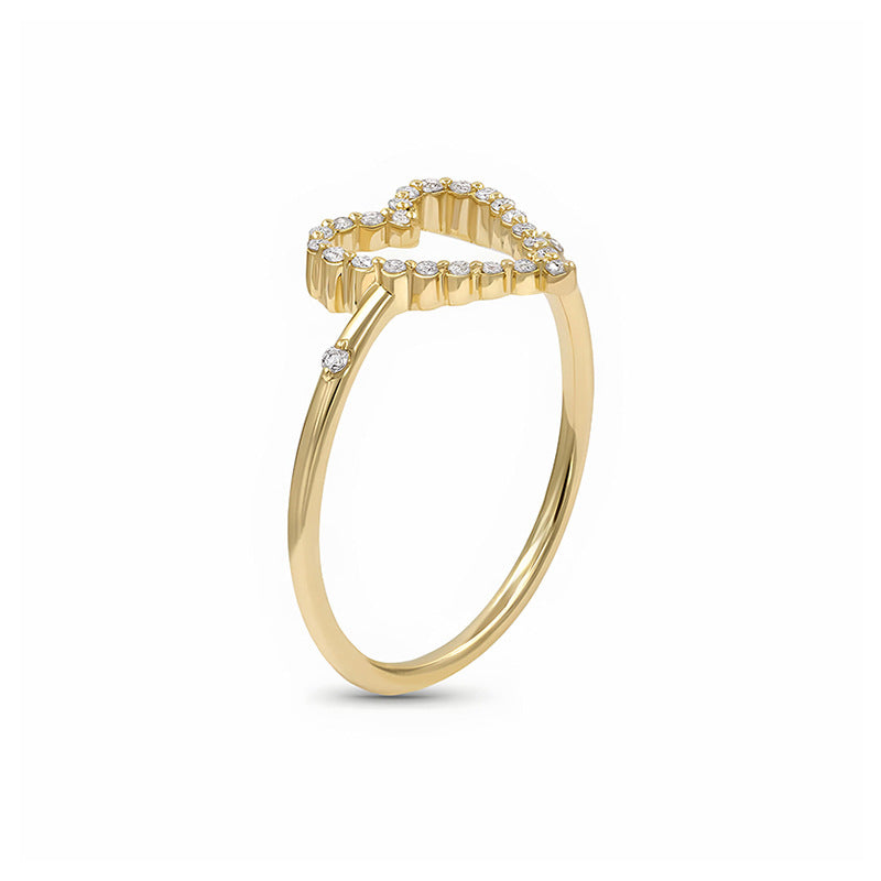 JUSSAN Heart Pave Sterling Silver Ring