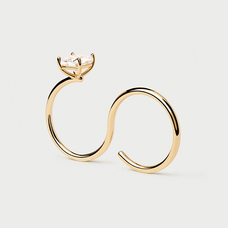 JUSSAN Pave Minimal Luxe Sterling Silver Ring