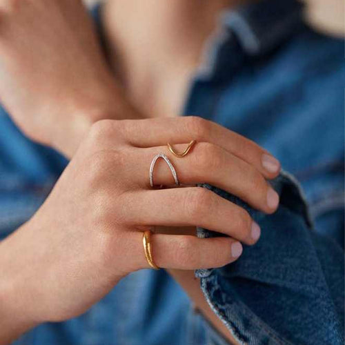 JUSSAN Crossline Geometric Sterling Silver Ring