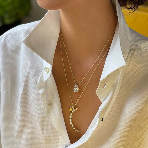 JUSSAN Starlight Pave Sterling Silver Necklace