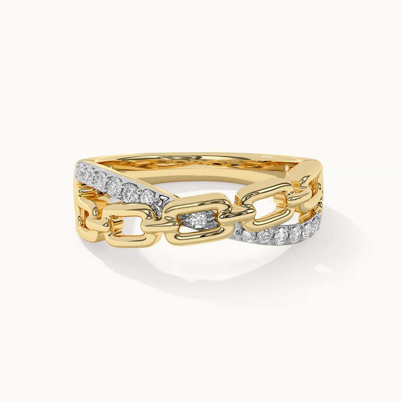 JUSSAN Crossline Pave Sterling Silver Ring